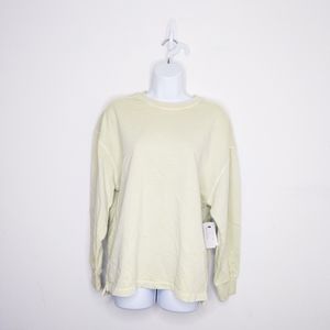 BP Women's Oversized Crewneck Sweatshirt Green Limecream Extra Small Shirt